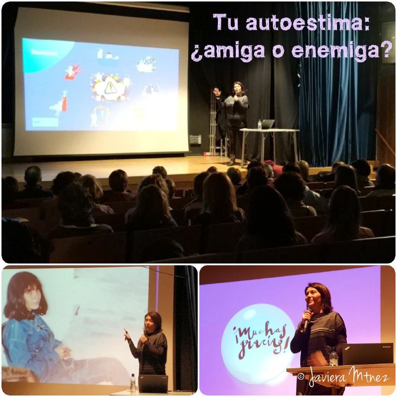 Collage de fotos de la conferencia "Tu autoestima: ¿amiga o enemiga?" de 01/02/2019