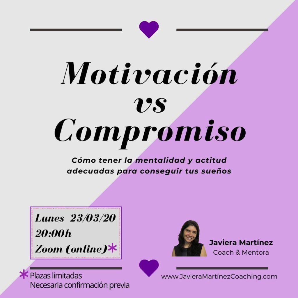 Cartel del taller Motivación vs Compromiso
